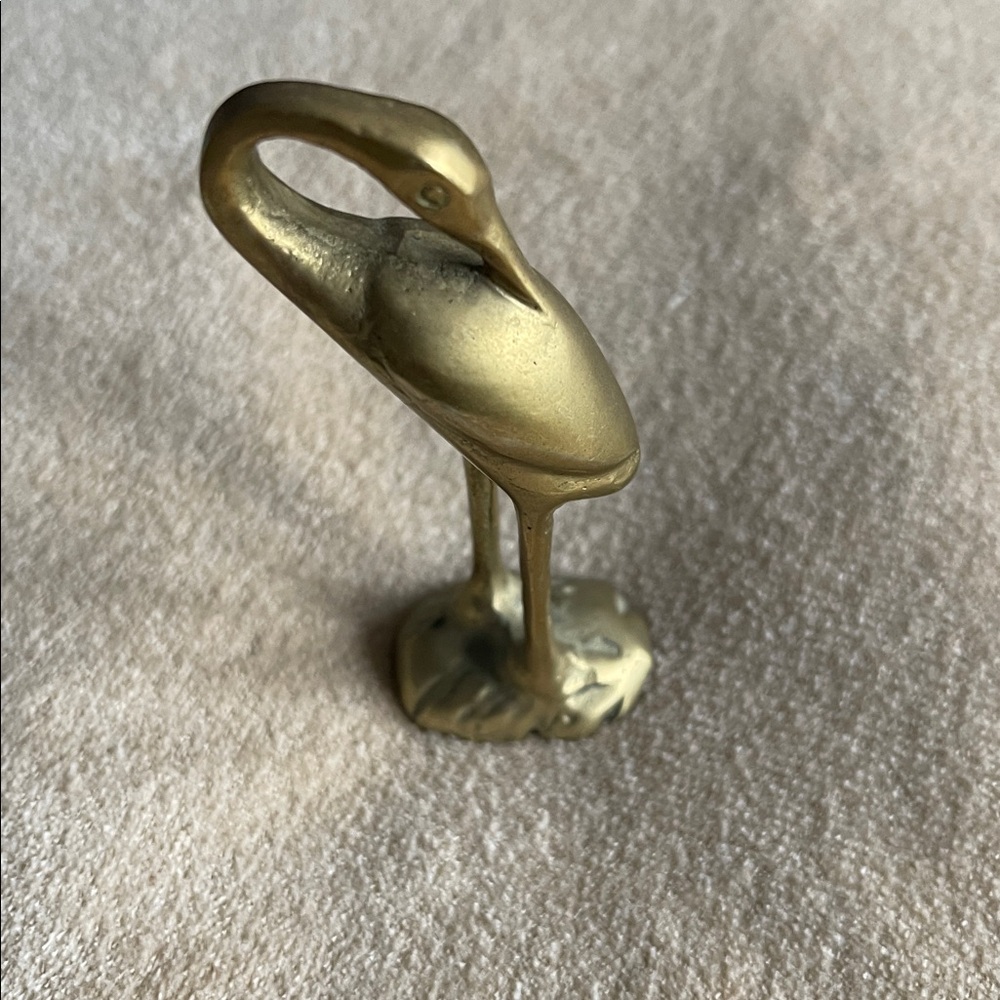 Vintage Price, Elegant Brass, Crane Figurine. Beautiful detail. Preowned. EUC